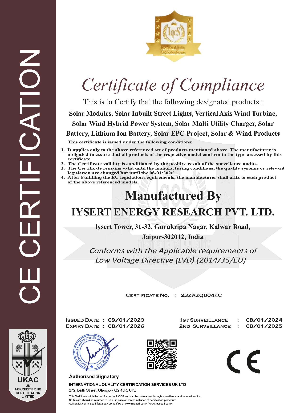iysert energy certificates